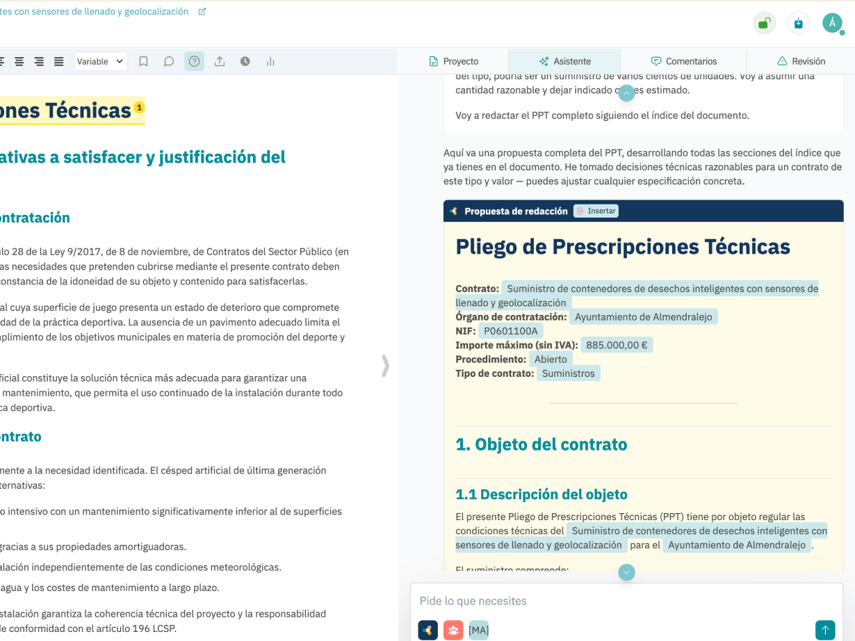 Redacta pliegos y documentos con inteligencia artificial